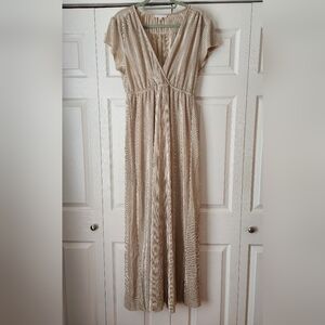 Baltic Born Gold Metallic Maxi Dress